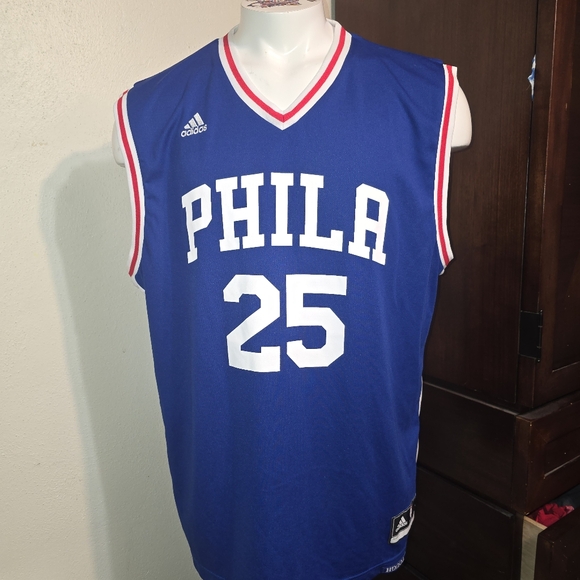 NWT Adidas Mens Philadelphia 76ers Simmons #25 Blue Dri-Fit Jersey Size XL - Picture 1 of 7